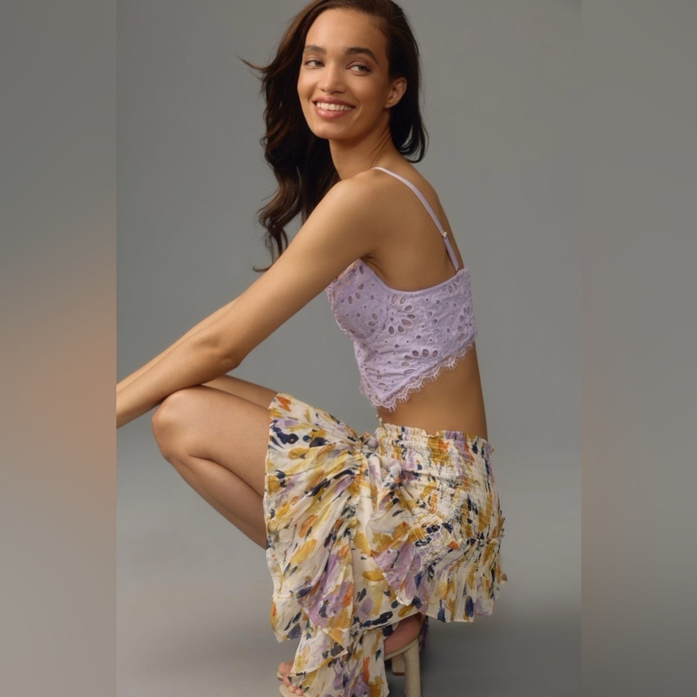 ❤️HP❤️ NWT Size M - By Anthropologie Asymmetrical Smocked Mini Skirt (Run Large)